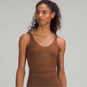 Lululemon Align Tank Brown Size 2  V Neck Yoga Built In Bra